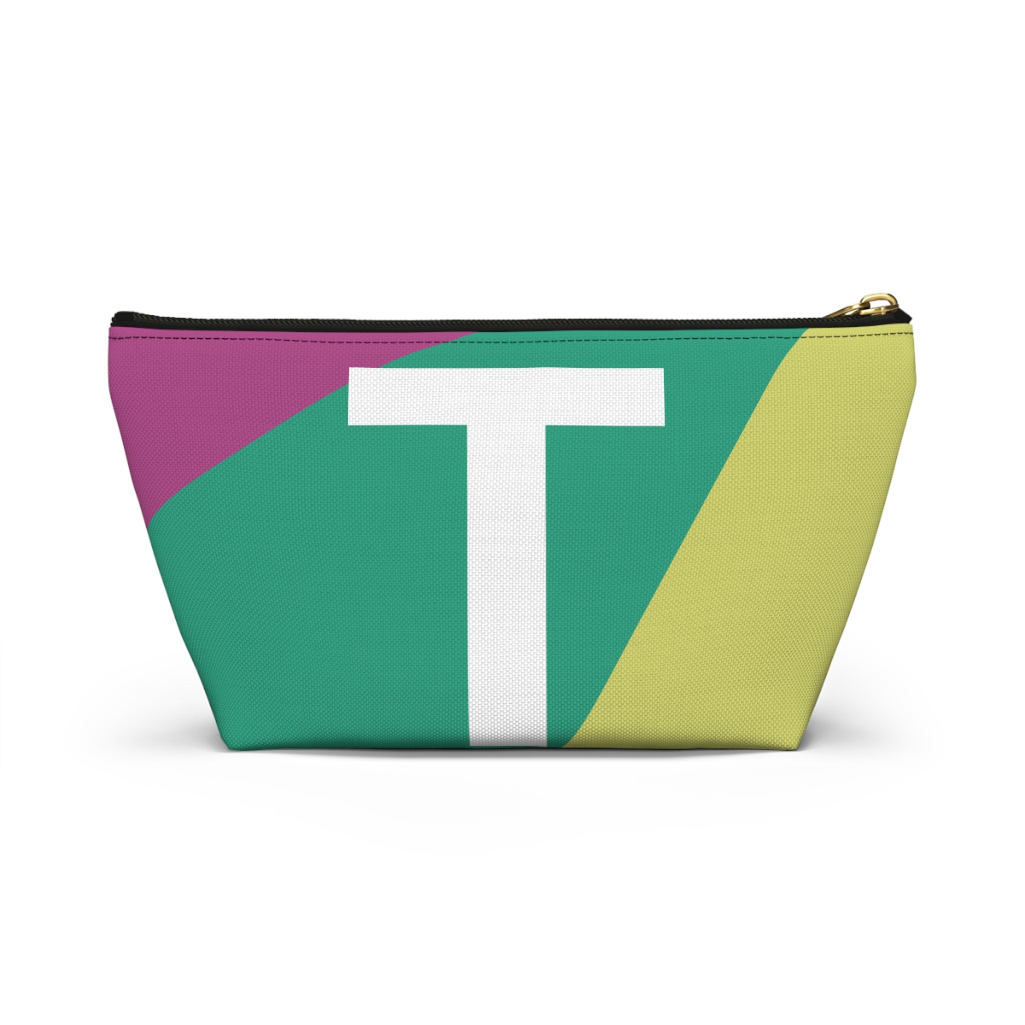 Initials Colorblock Accessory Pouch — Monogram T T-Bottom Cosmetic Bag