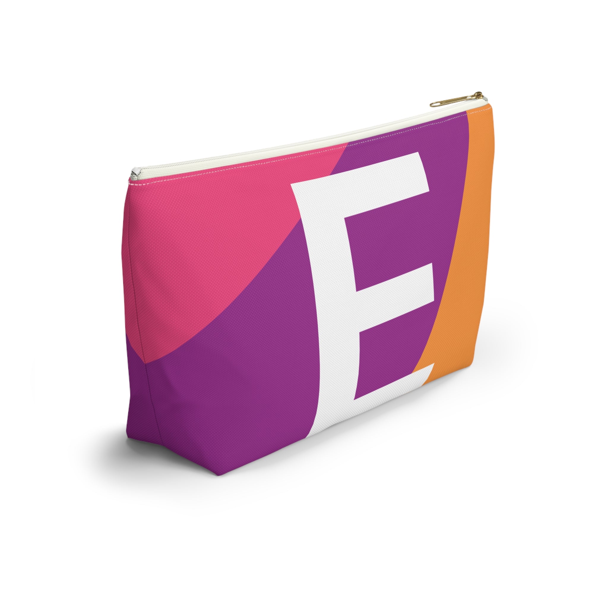 Initials Colorblock Accessory Pouch — Monogram E T-Bottom Cosmetic Bag