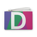 Monogram 'D' Colorblock Clutch Bag — Bold Geometric Wristlet for Everyday & Gifts