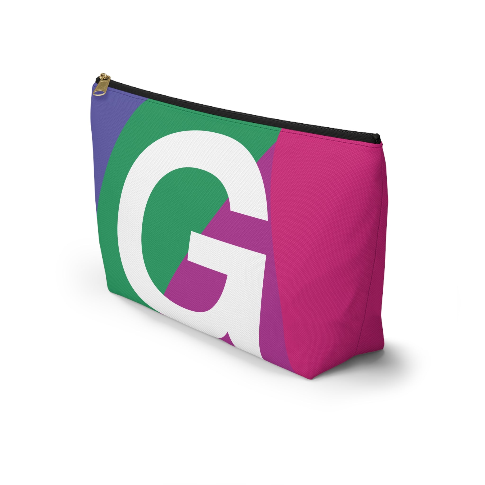Initials Colorblock Accessory Pouch — Monogram G T-Bottom Cosmetic Bag