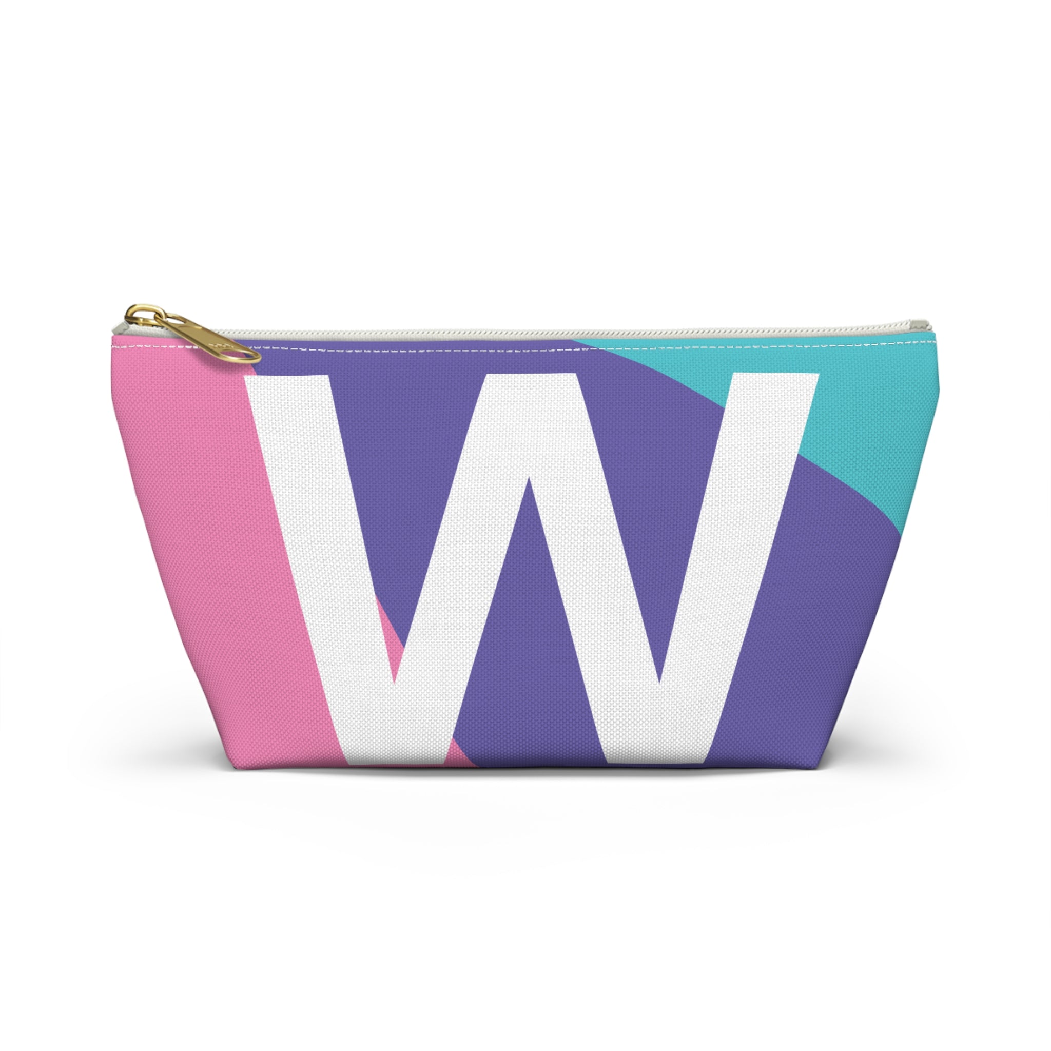 Initials Colorblock Accessory Pouch — Monogram W T-Bottom Cosmetic Bag