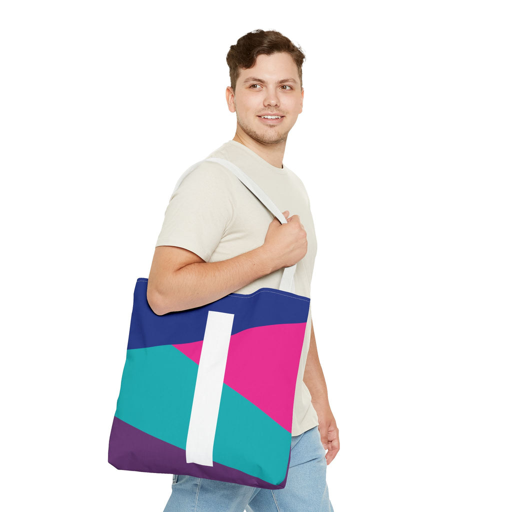 Monogram 'I' Colorblock Tote Bag — Personalized Initial I Shoulder Tote