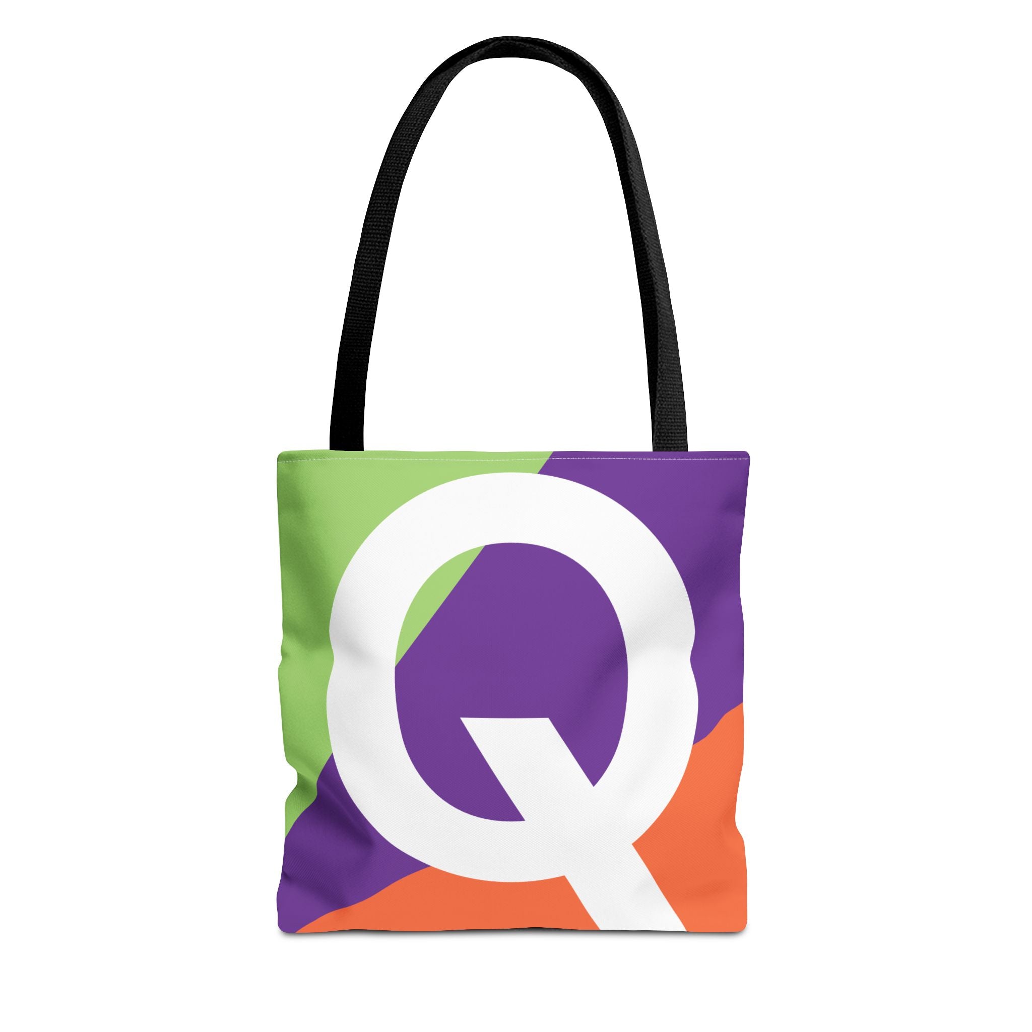 Monogram 'Q' Colorblock Tote Bag — Personalized Initial Q Shoulder Tote