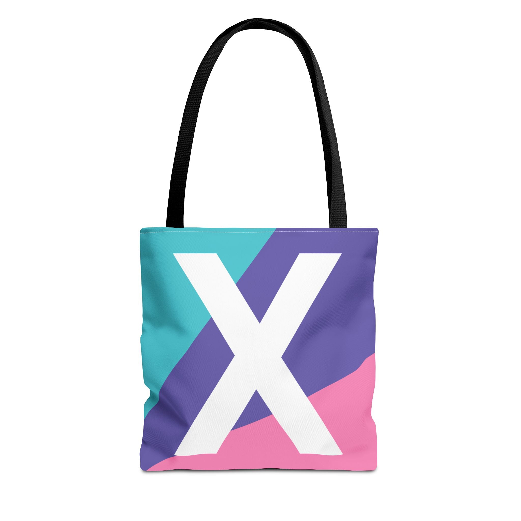 Monogram 'X' Colorblock Tote Bag — Personalized Initial X Shoulder Tote