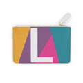 Initial L Mini Clutch — Colorblock Monogram Wristlet Wallet