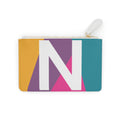 Initial N Mini Clutch — Colorblock Monogram Wristlet Wallet