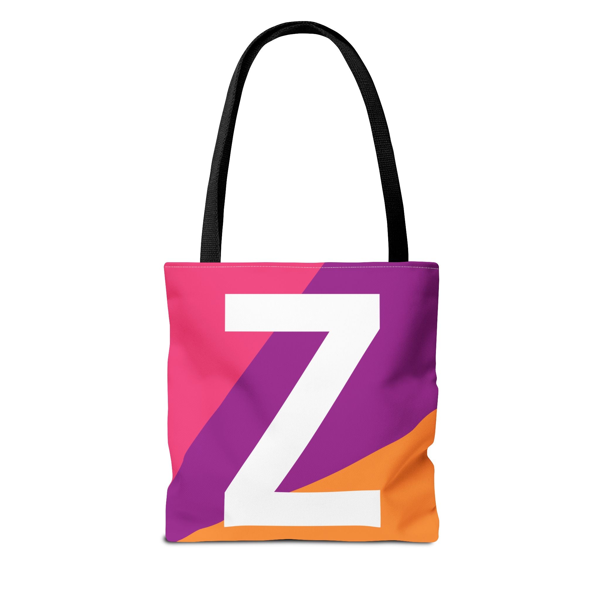 Monogram 'Z' Colorblock Tote Bag — Personalized Initial Z Shoulder Tote