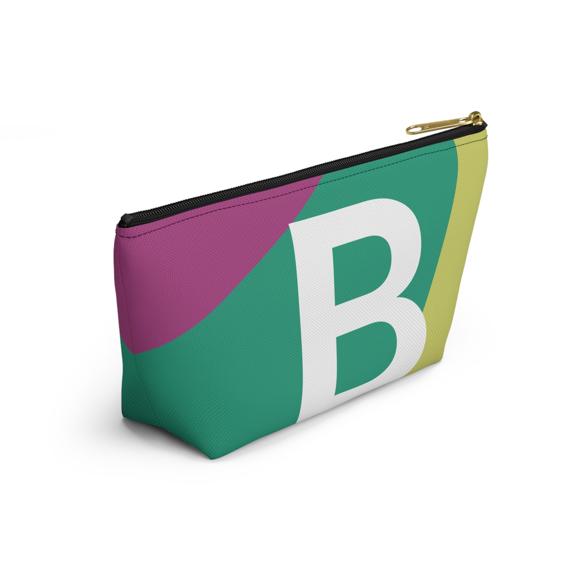 Initials Colorblock Accessory Pouch — Monogram B T-Bottom Cosmetic Bag