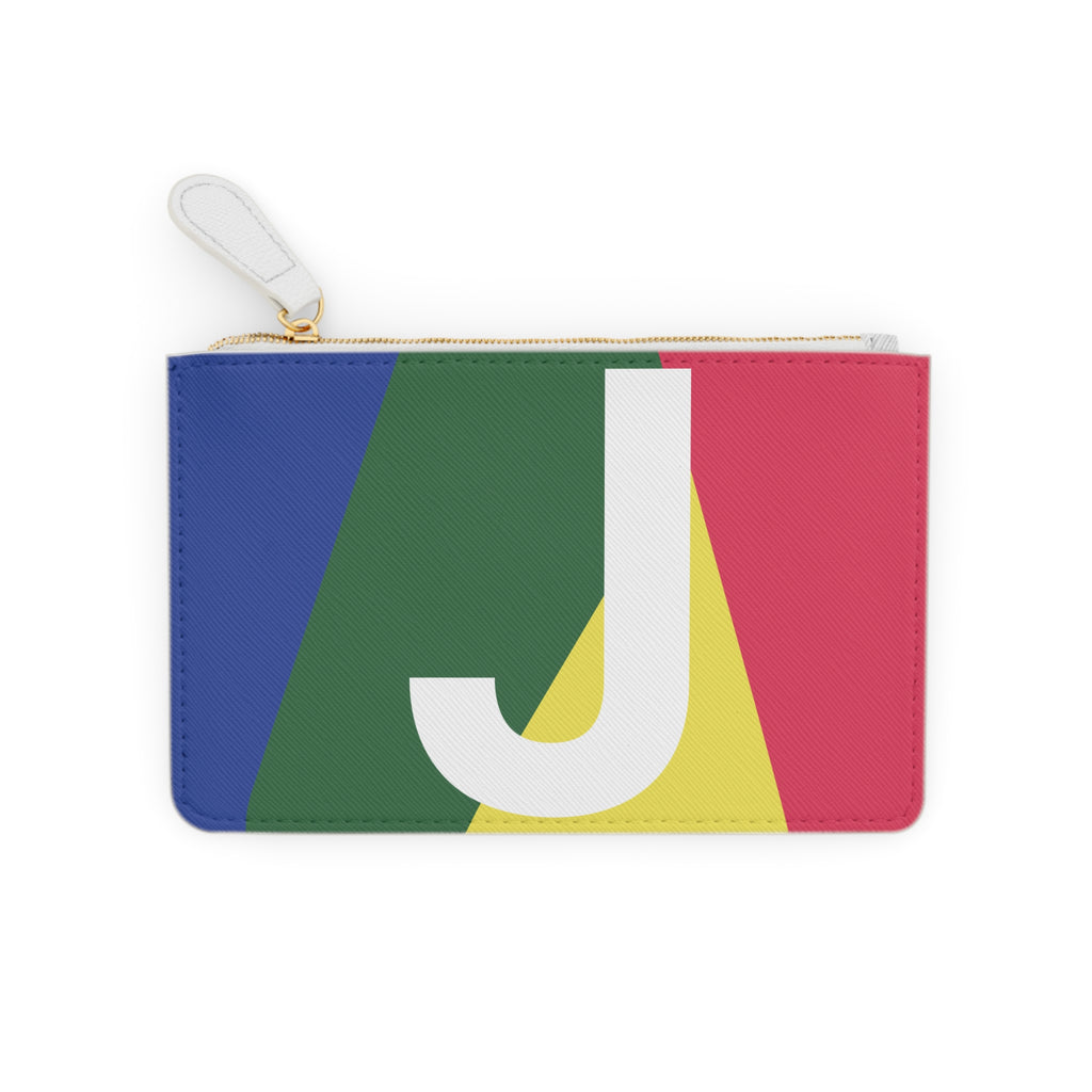 Initial J Mini Clutch — Colorblock Monogram Wristlet Wallet