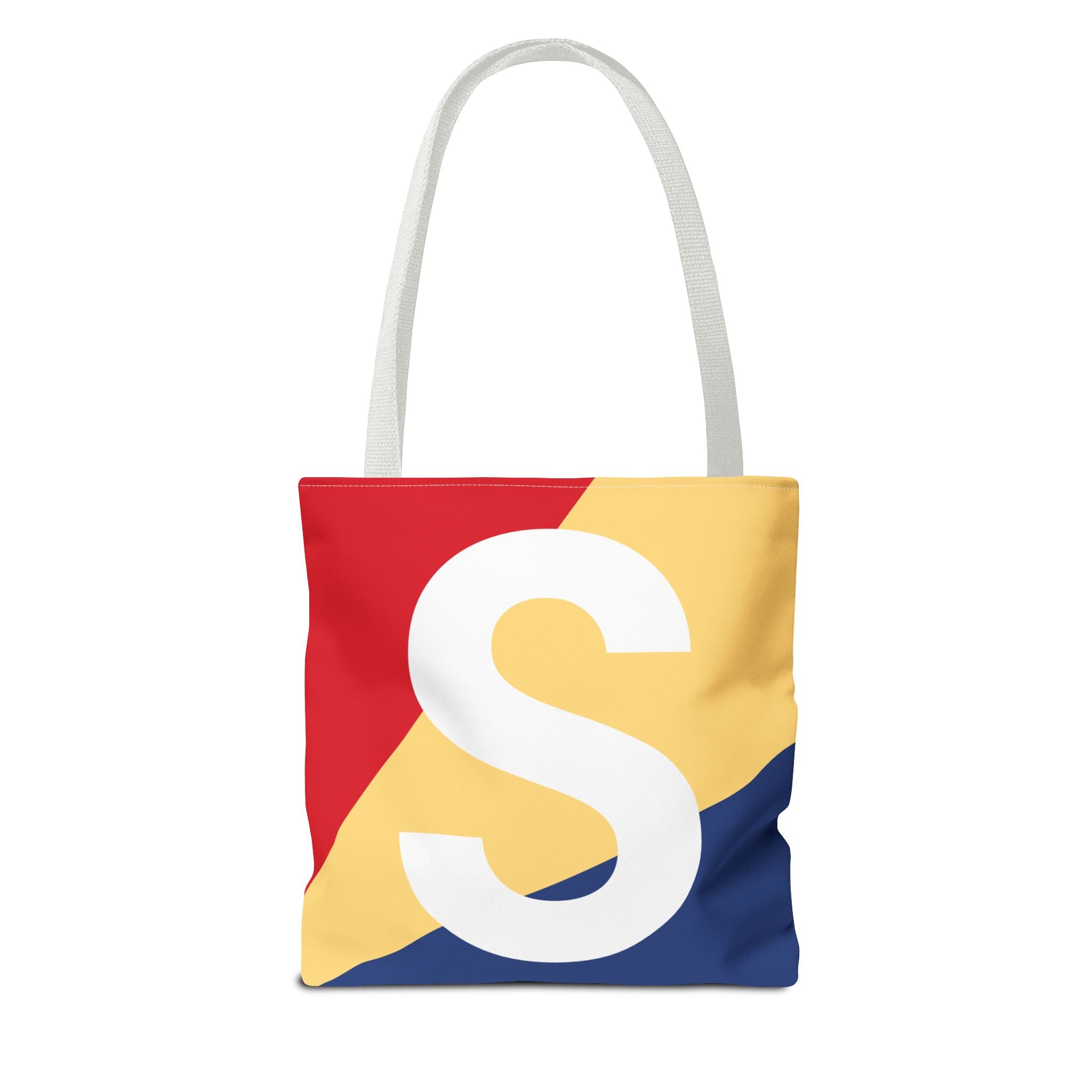 Monogram 'S' Colorblock Tote Bag — Personalized Initial S Shoulder Tote
