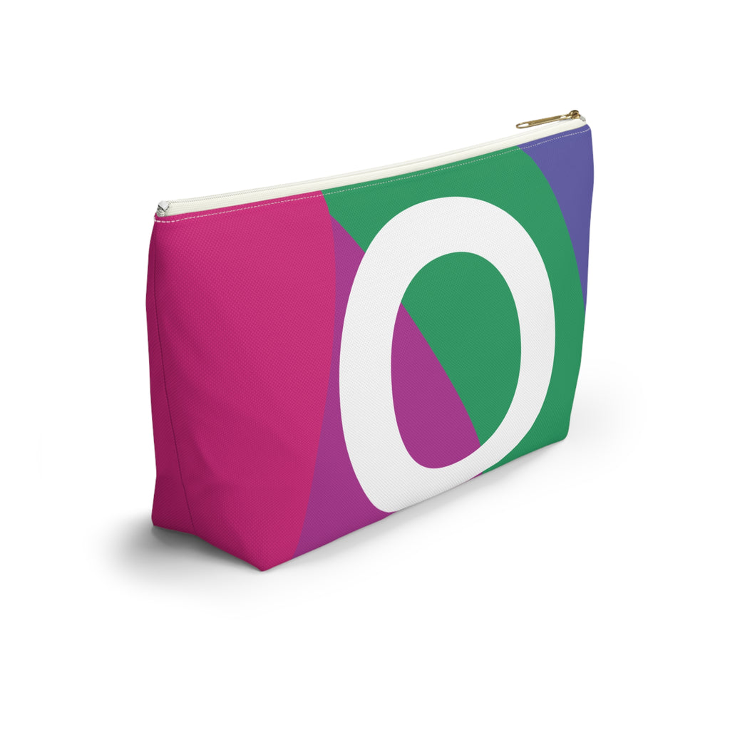Initials Colorblock Accessory Pouch — Monogram O T-Bottom Cosmetic Bag