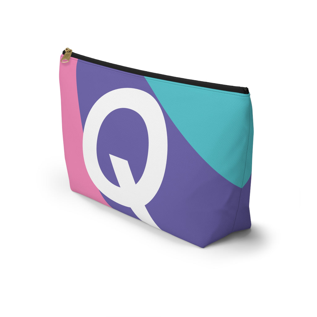Colorblock Accessory Pouch — Monogram Q T-Bottom Cosmetic Bag