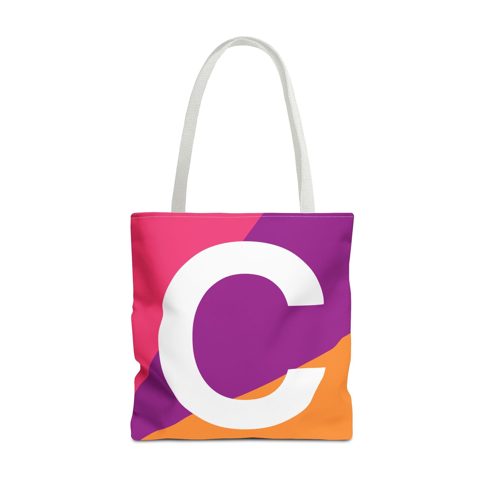 Monogram 'C' Colorblock Tote Bag — Personalized Initial C Shoulder Tote