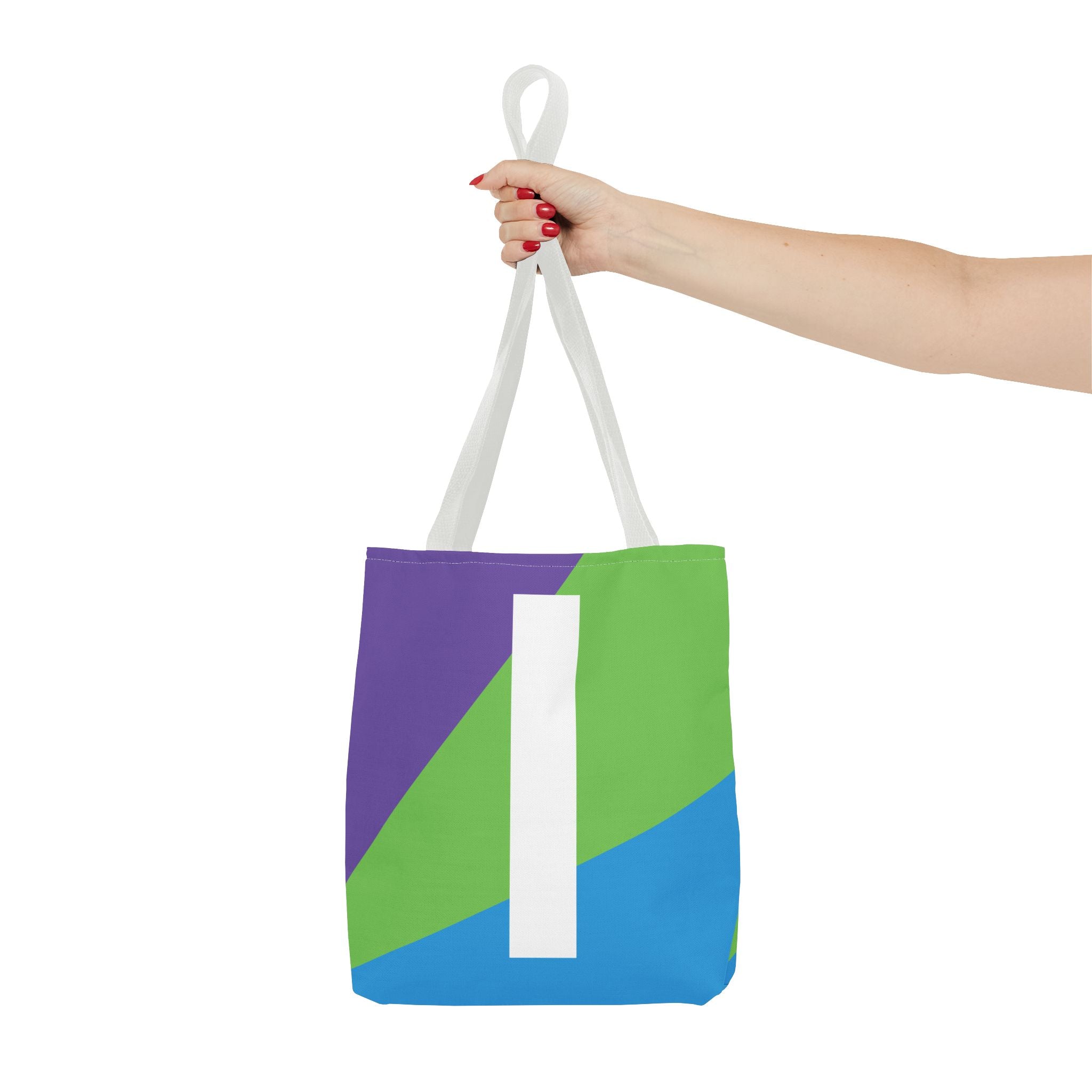 Monogram 'I' Colorblock Tote Bag — Personalized Initial I Shoulder Tote