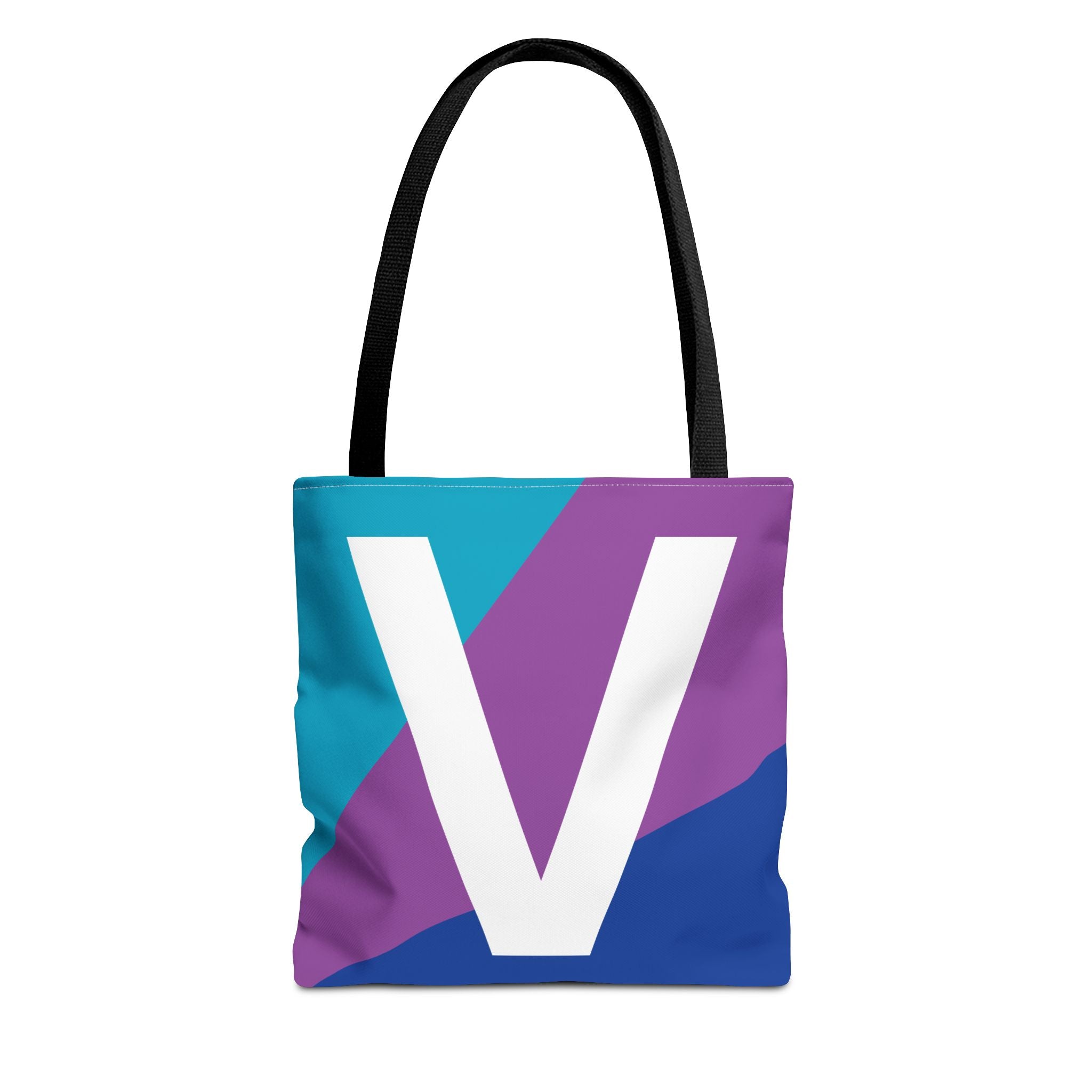 Monogram 'V' Colorblock Tote Bag — Personalized Initial V Shoulder Tote