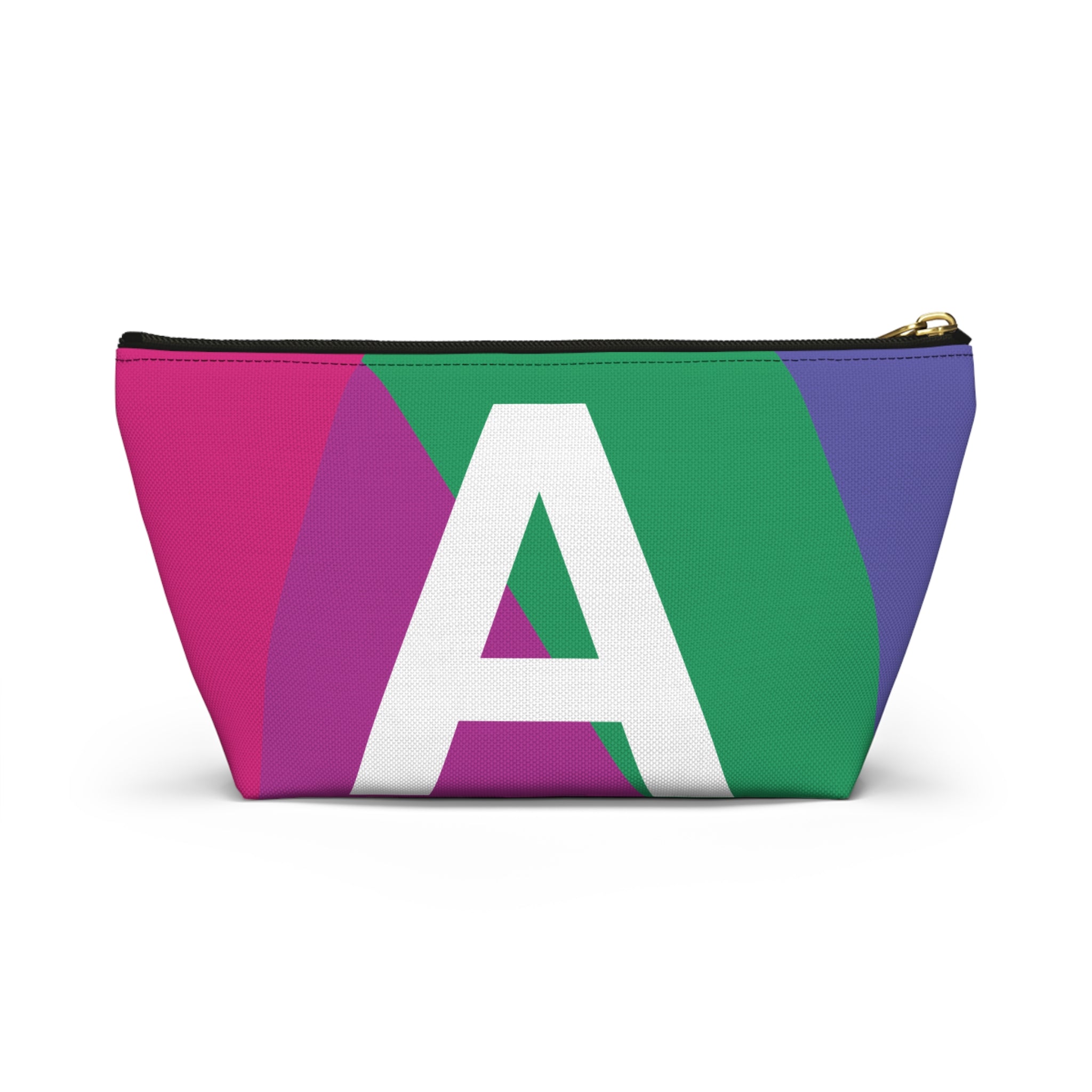 Initials Colorblock Accessory Pouch — Monogram A T-Bottom Cosmetic Bag