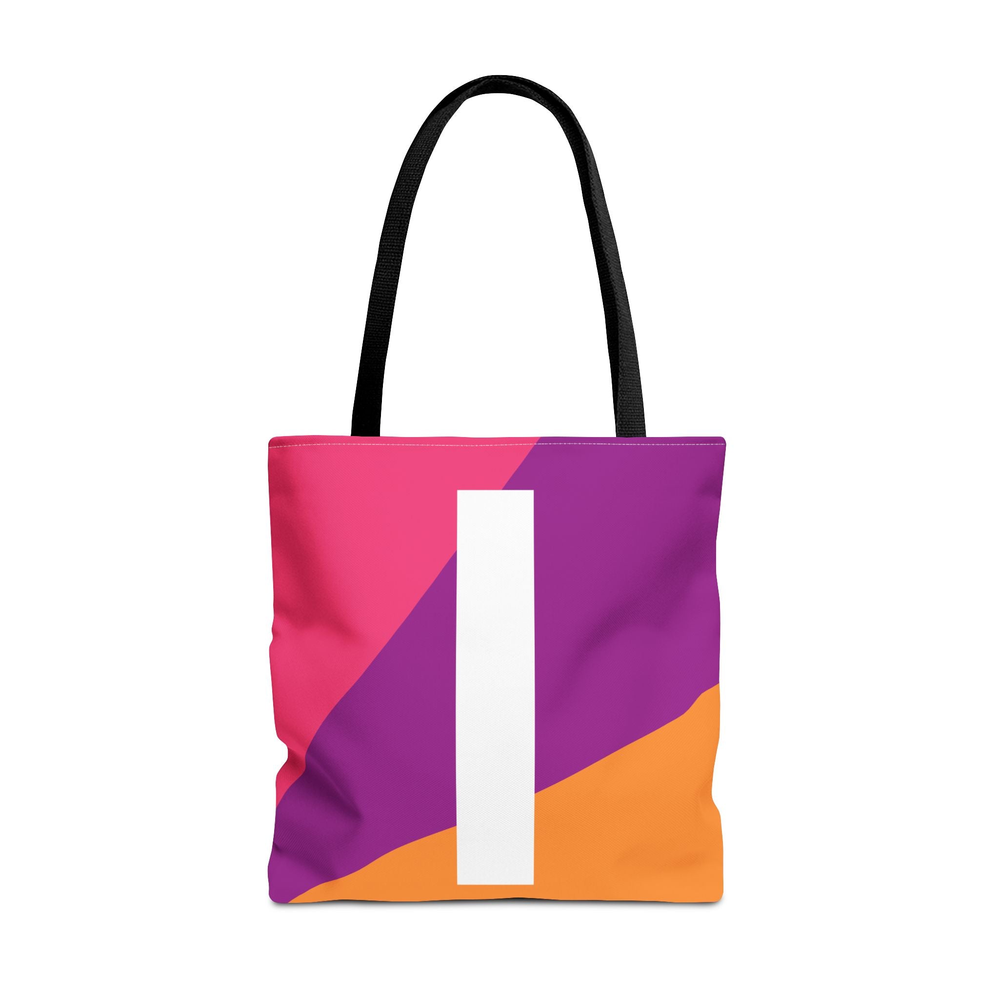 Monogram 'I' Colorblock Tote Bag — Personalized Initial I Shoulder Tote