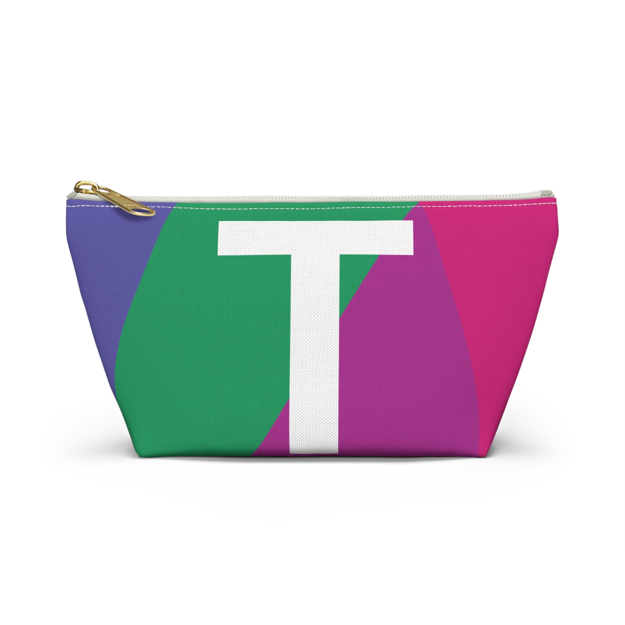 Initials Colorblock Accessory Pouch — Monogram T T-Bottom Cosmetic Bag