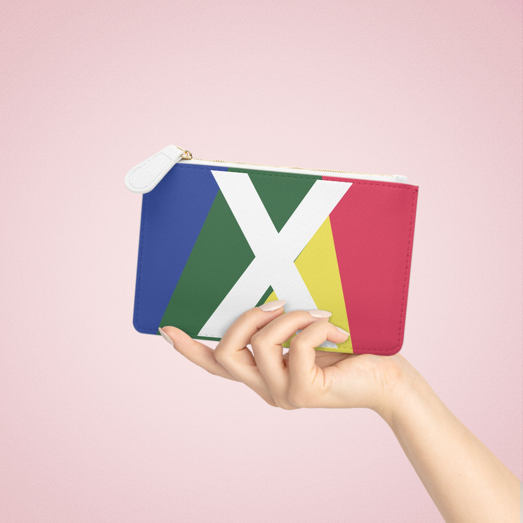 Initial X Mini Clutch — Colorblock Monogram Wristlet Wallet