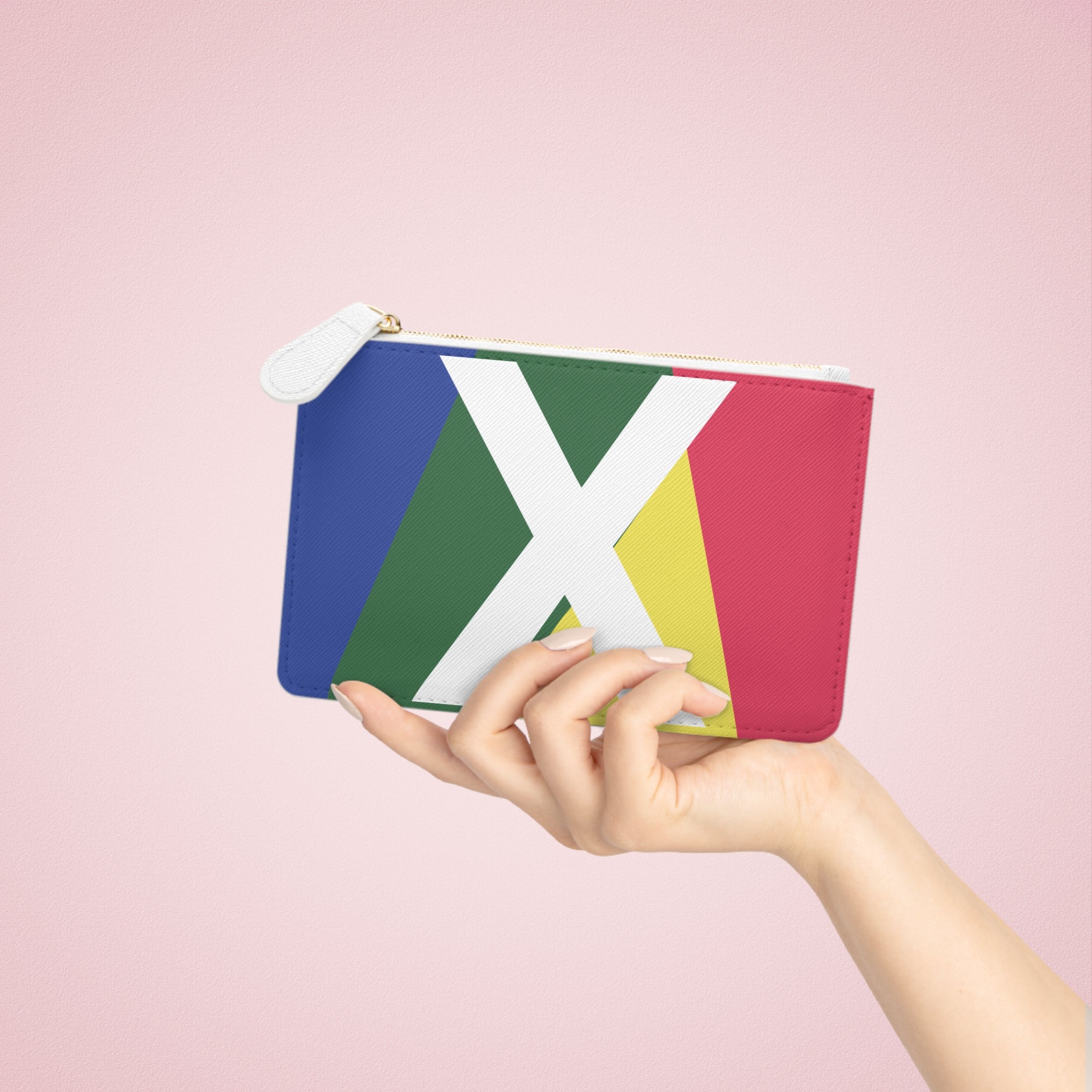 Initial X Mini Clutch — Colorblock Monogram Wristlet Wallet