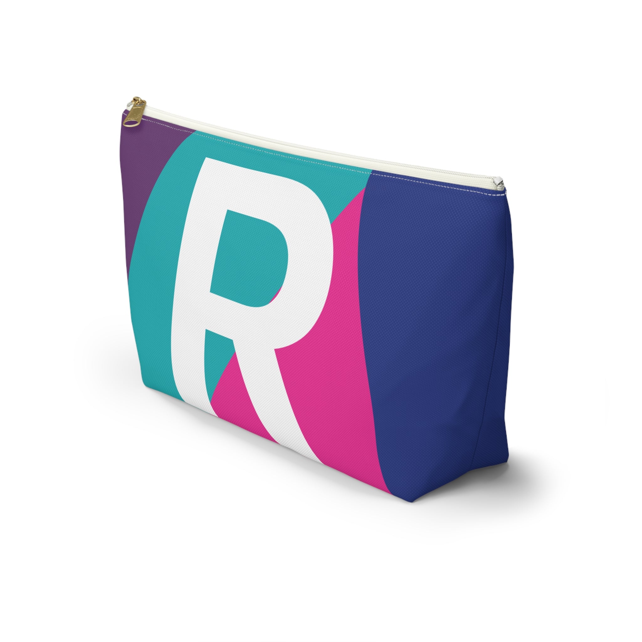 Colorblock Accessory Pouch — Monogram R T-Bottom Cosmetic Bag