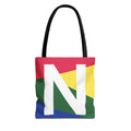 Monogram 'N' Colorblock Tote Bag — Personalized Initial N Shoulder Tote