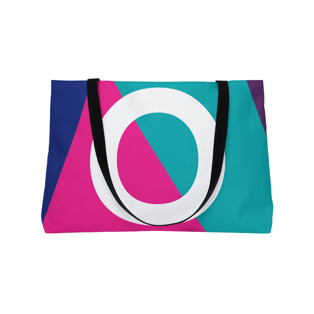 Personalized 'O' Colorblock Tote Bag — Monogram Weekender Tote