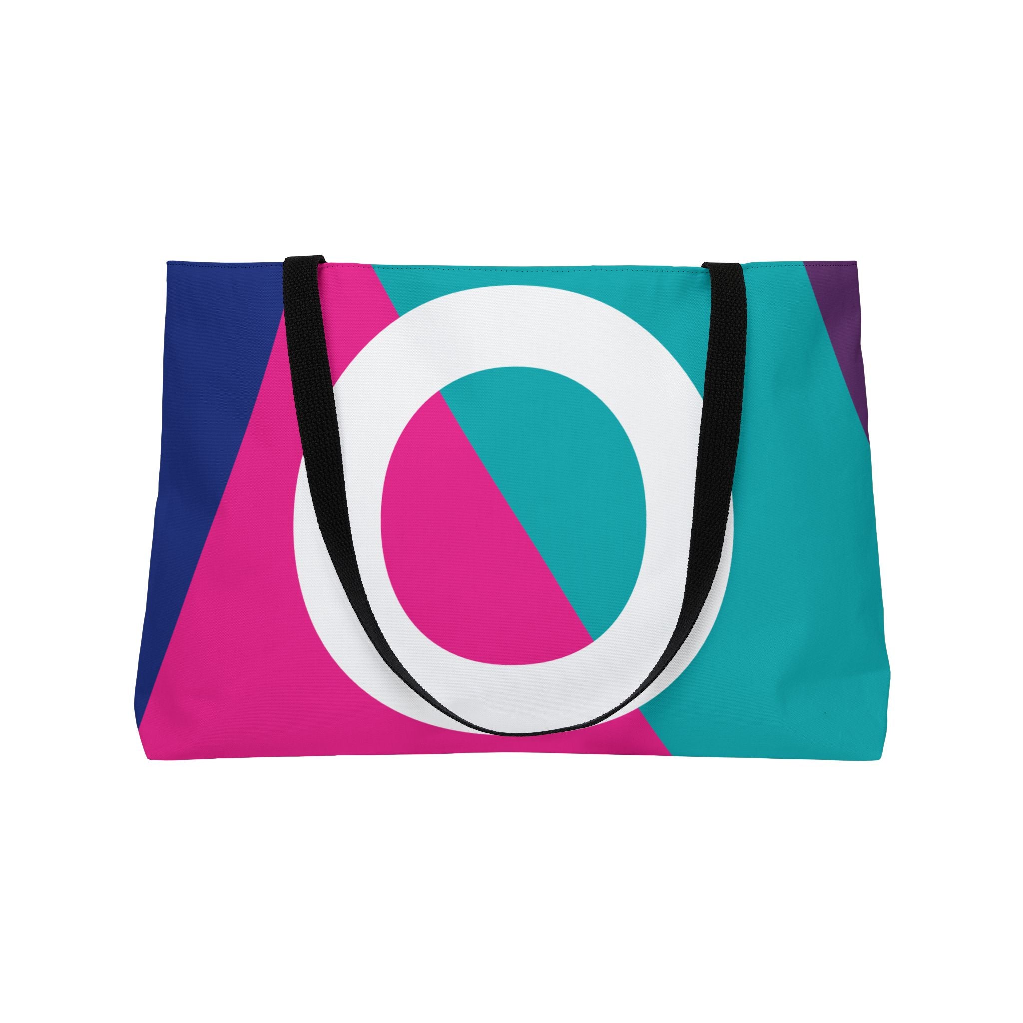 Personalized 'O' Colorblock Tote Bag — Monogram Weekender Tote