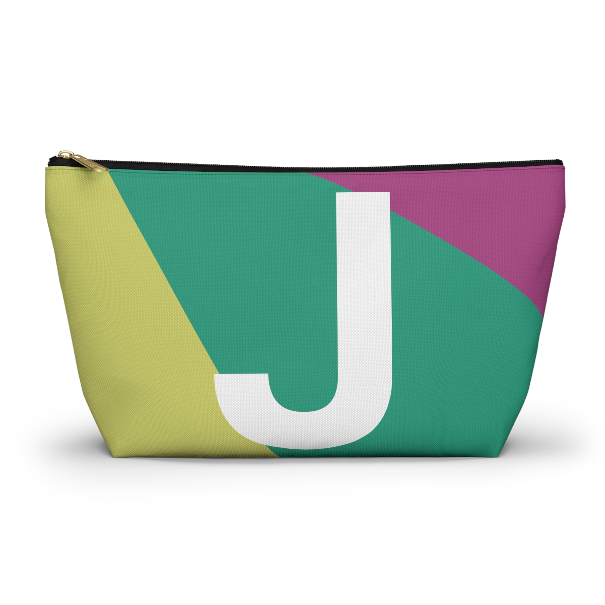 Initials Colorblock Accessory Pouch — Monogram J T-Bottom Cosmetic Bag