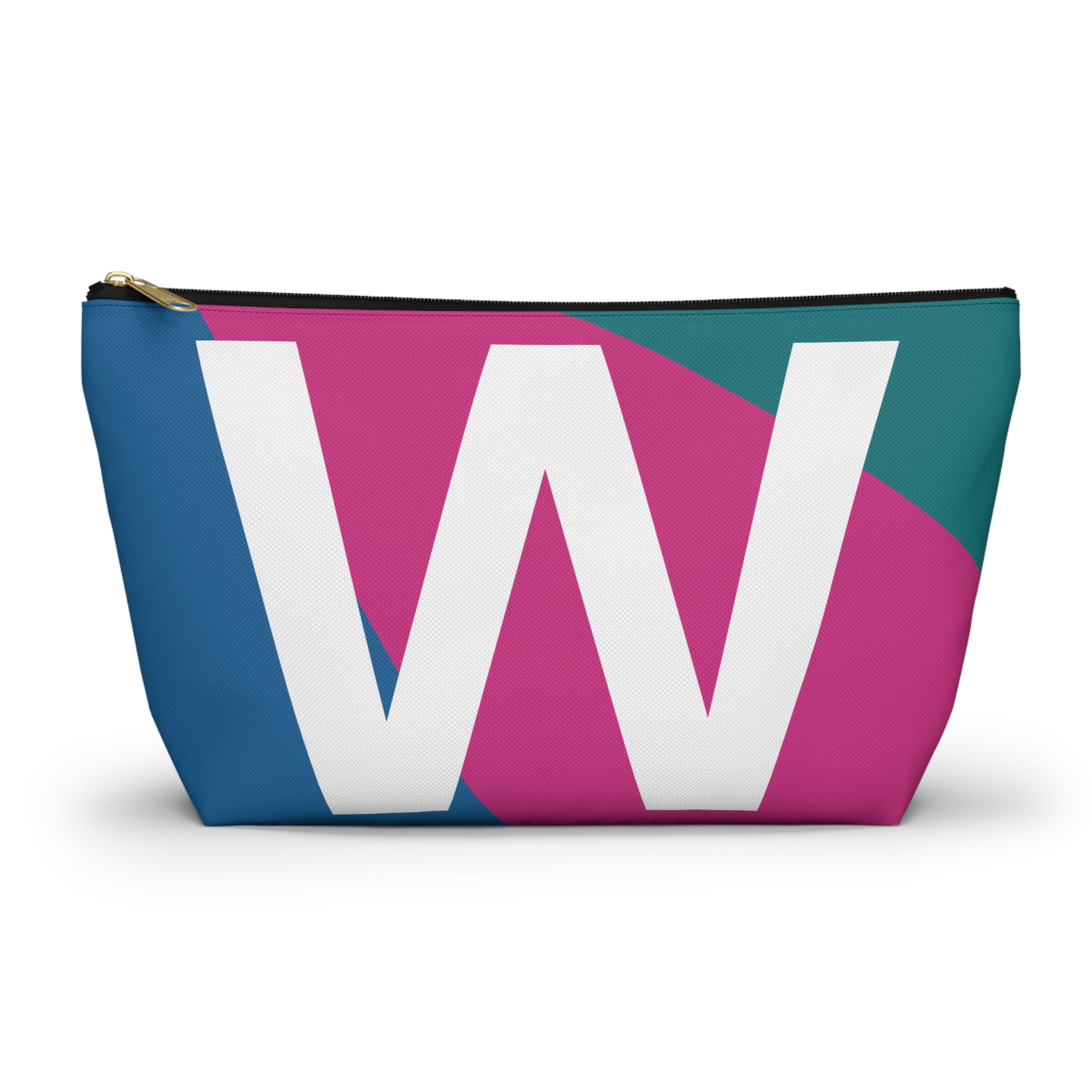 Initials Colorblock Accessory Pouch — Monogram W T-Bottom Cosmetic Bag