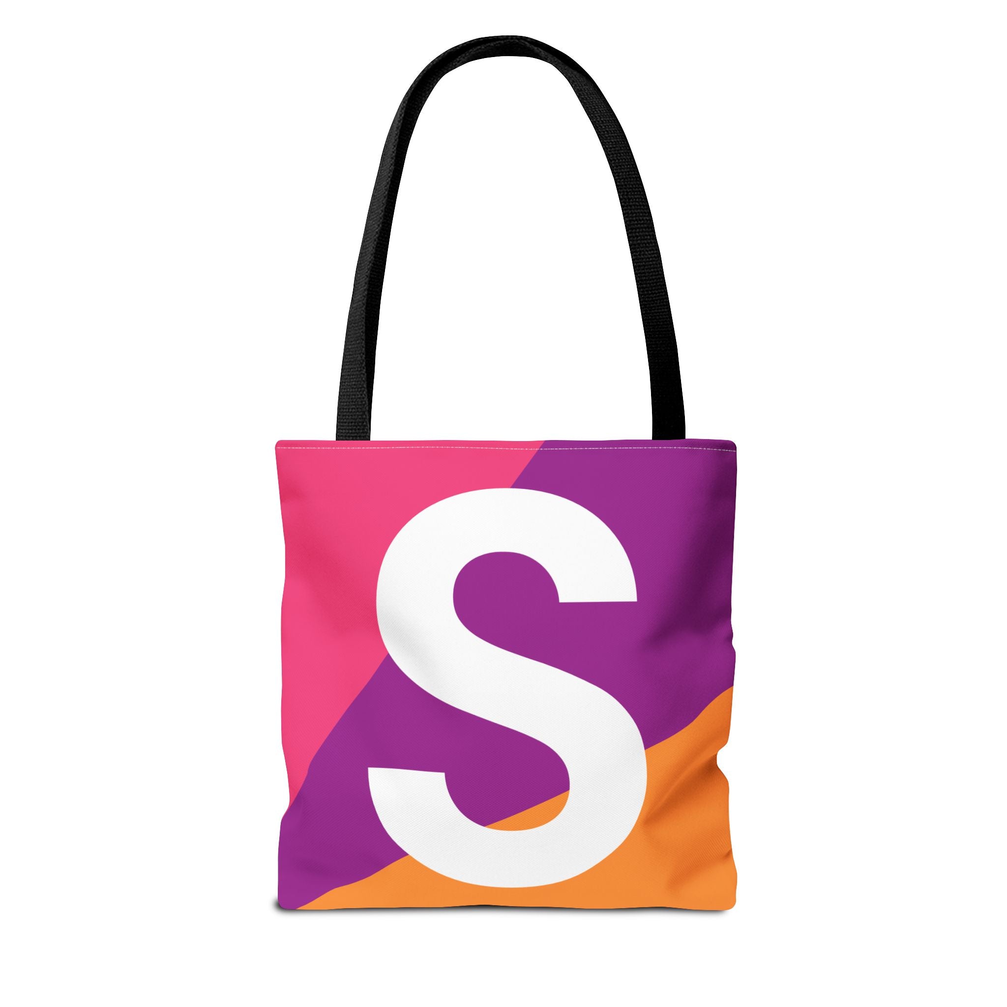 Monogram 'S' Colorblock Tote Bag — Personalized Initial S Shoulder Tote