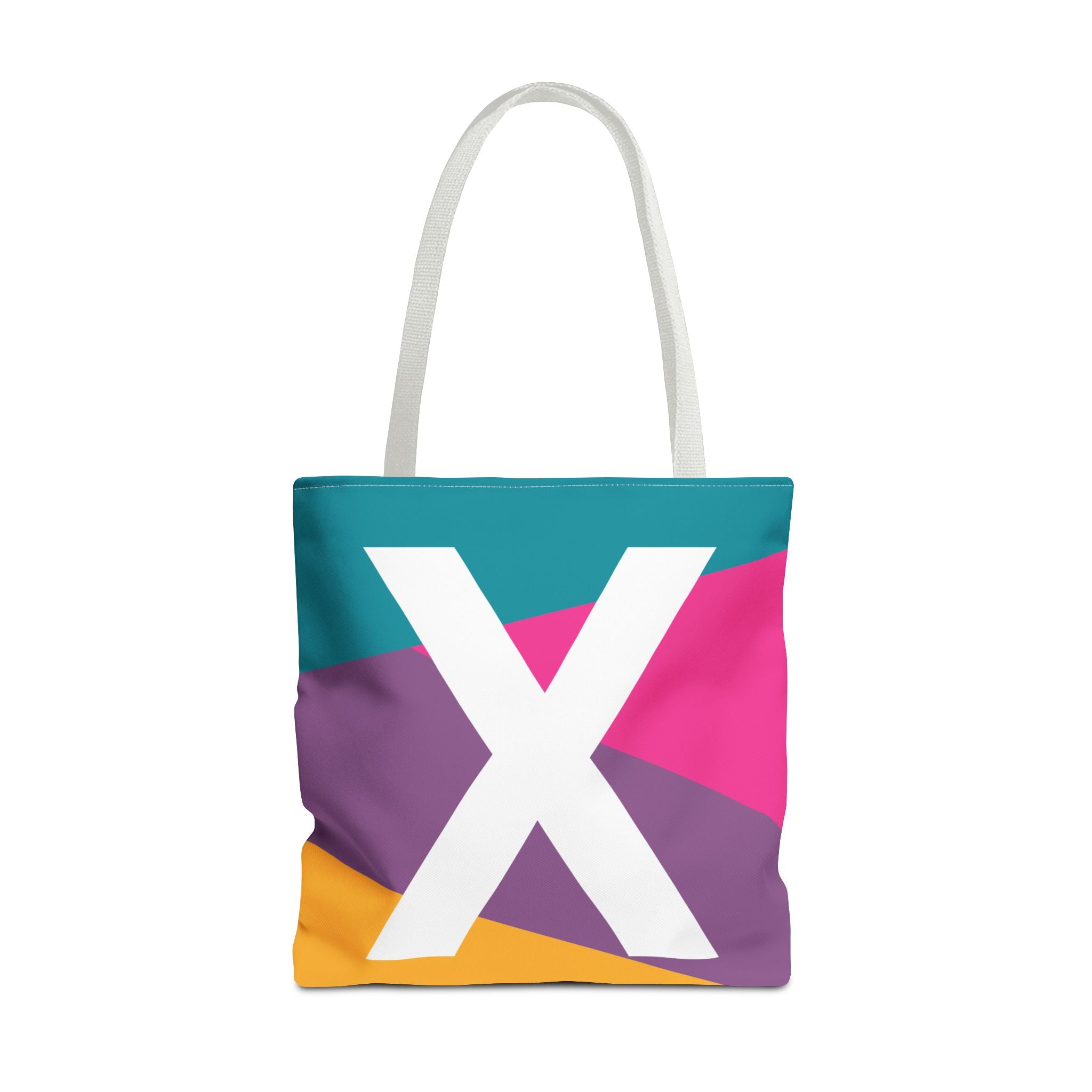 Monogram 'X' Colorblock Tote Bag — Personalized Initial X Shoulder Tote