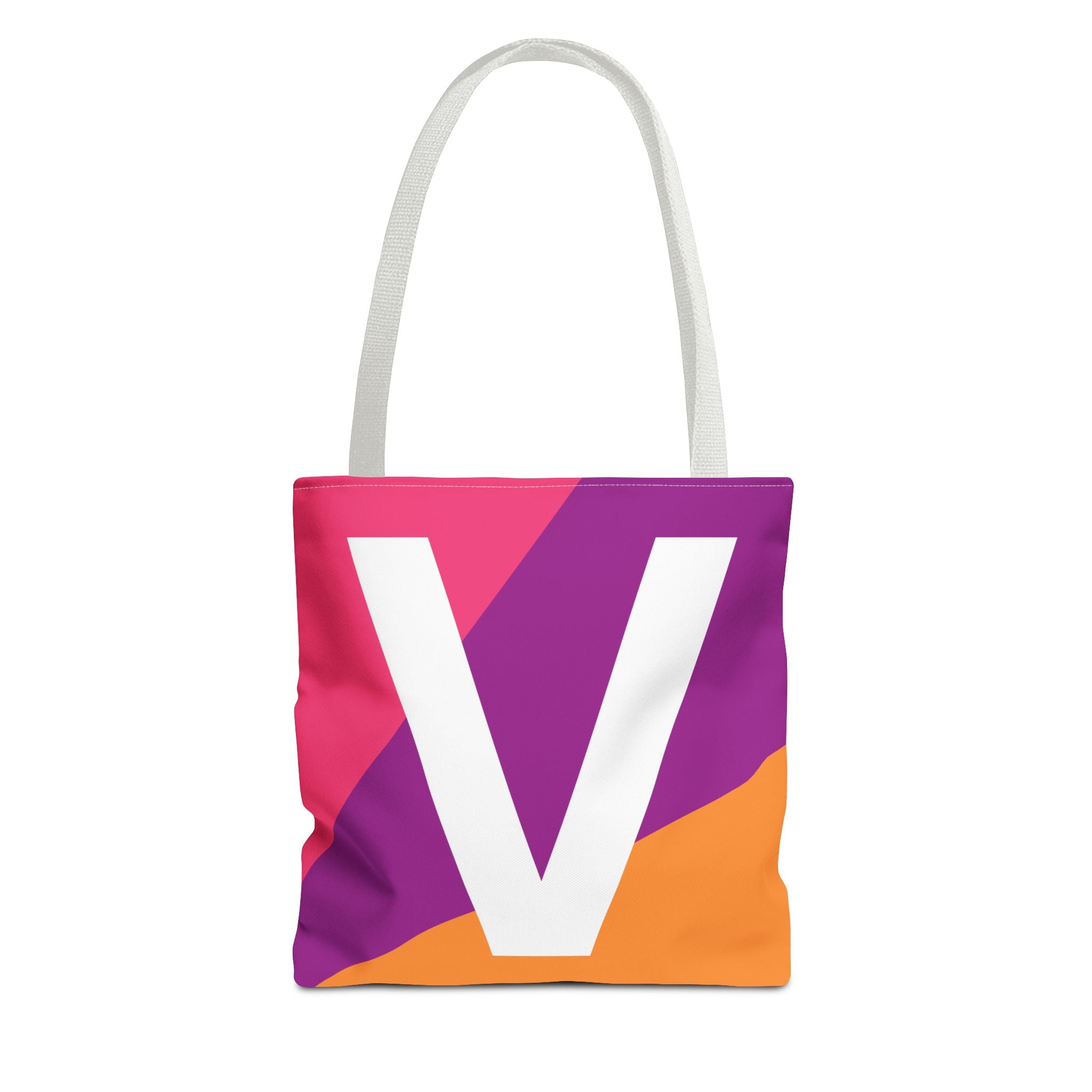 Monogram 'V' Colorblock Tote Bag — Personalized Initial V Shoulder Tote
