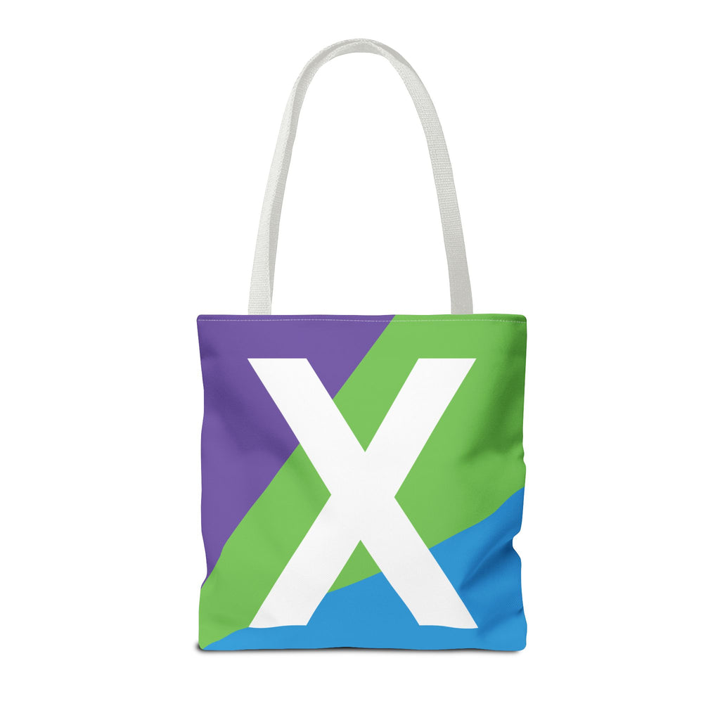 Monogram 'X' Colorblock Tote Bag — Personalized Initial X Shoulder Tote