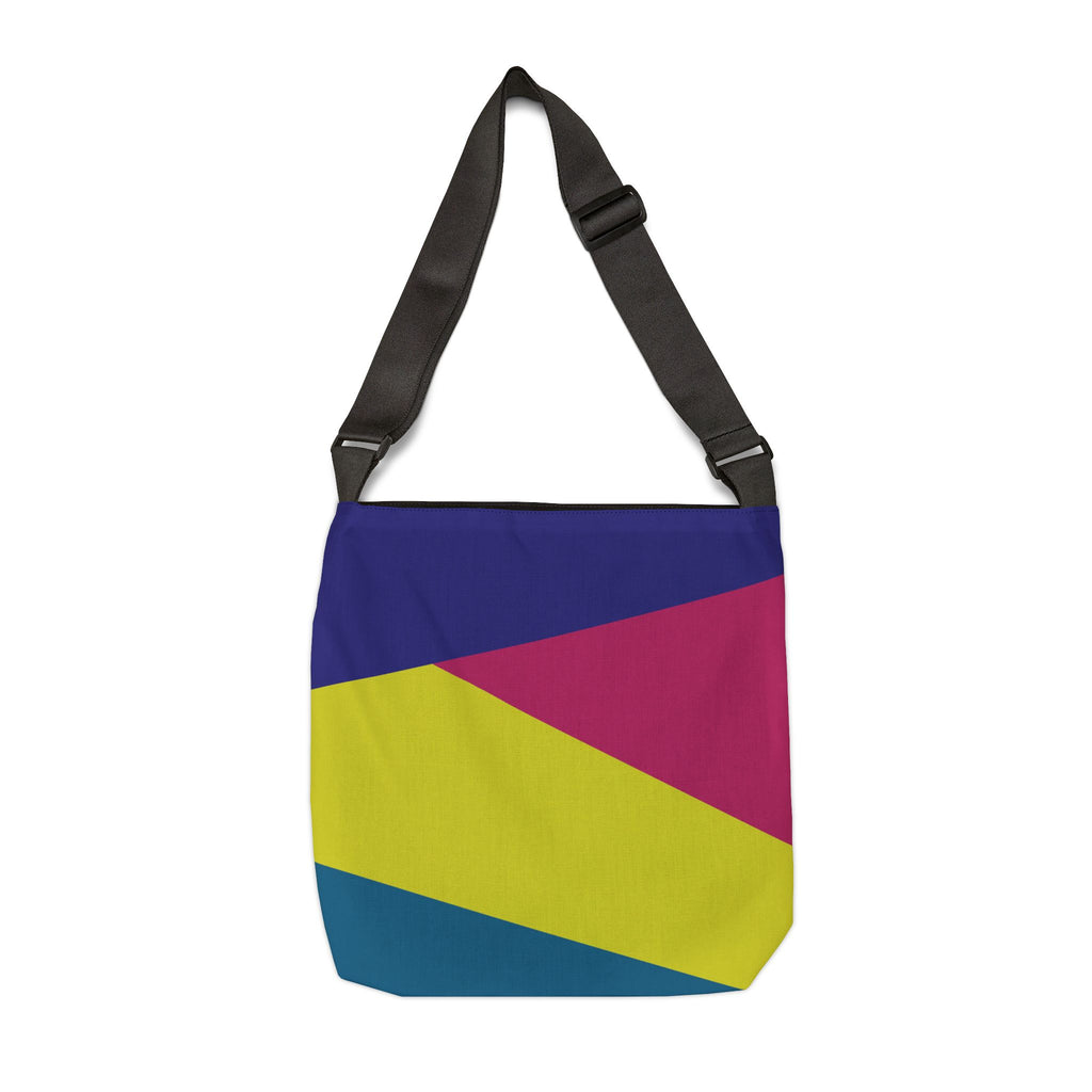 Colorblock Geometric Tote Bag — Adjustable Strap, Bright Abstract Pattern