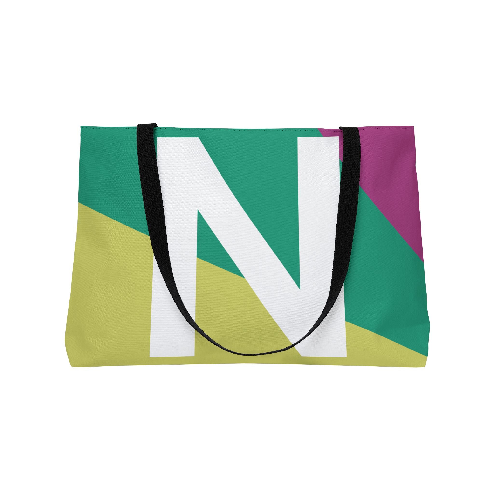 Personalized 'N' Colorblock Tote Bag — Monogram Weekender Tote