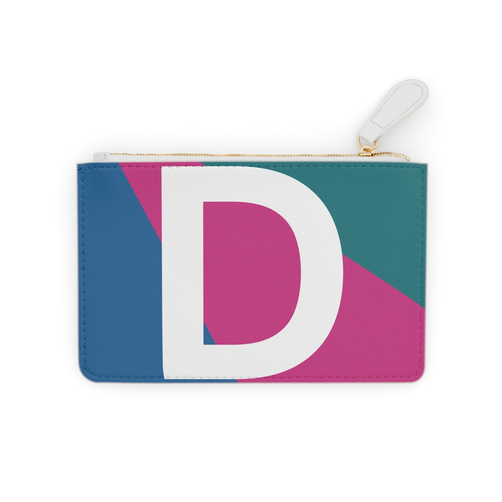 Initial D Mini Clutch — Colorblock Monogram Wristlet Wallet