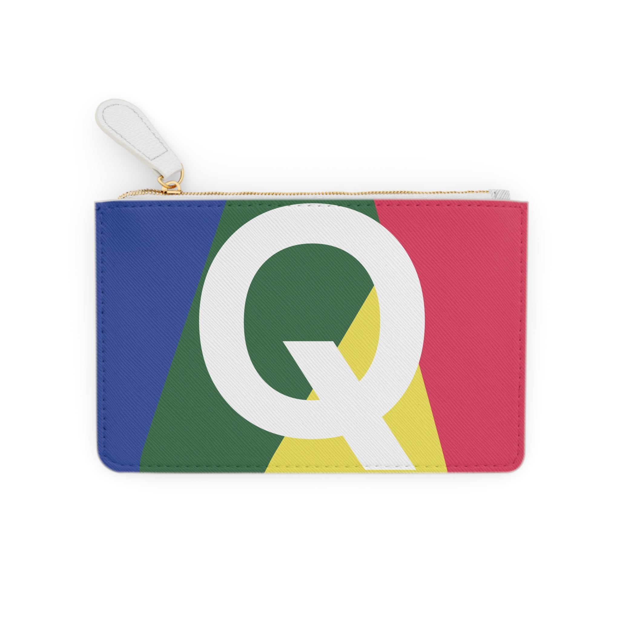Initial Q Mini Clutch — Colorblock Monogram Wristlet Wallet