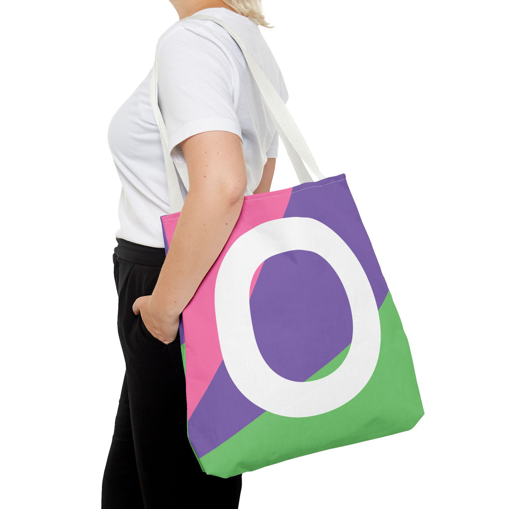 Monogram 'O' Colorblock Tote Bag — Personalized Initial O Shoulder Tote