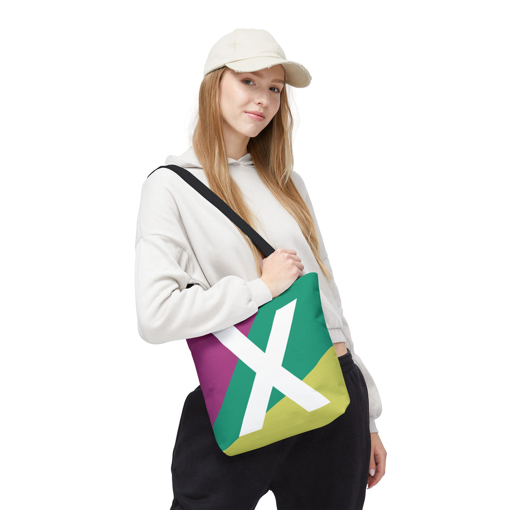 Monogram 'X' Colorblock Tote Bag — Personalized Initial X Shoulder Tote