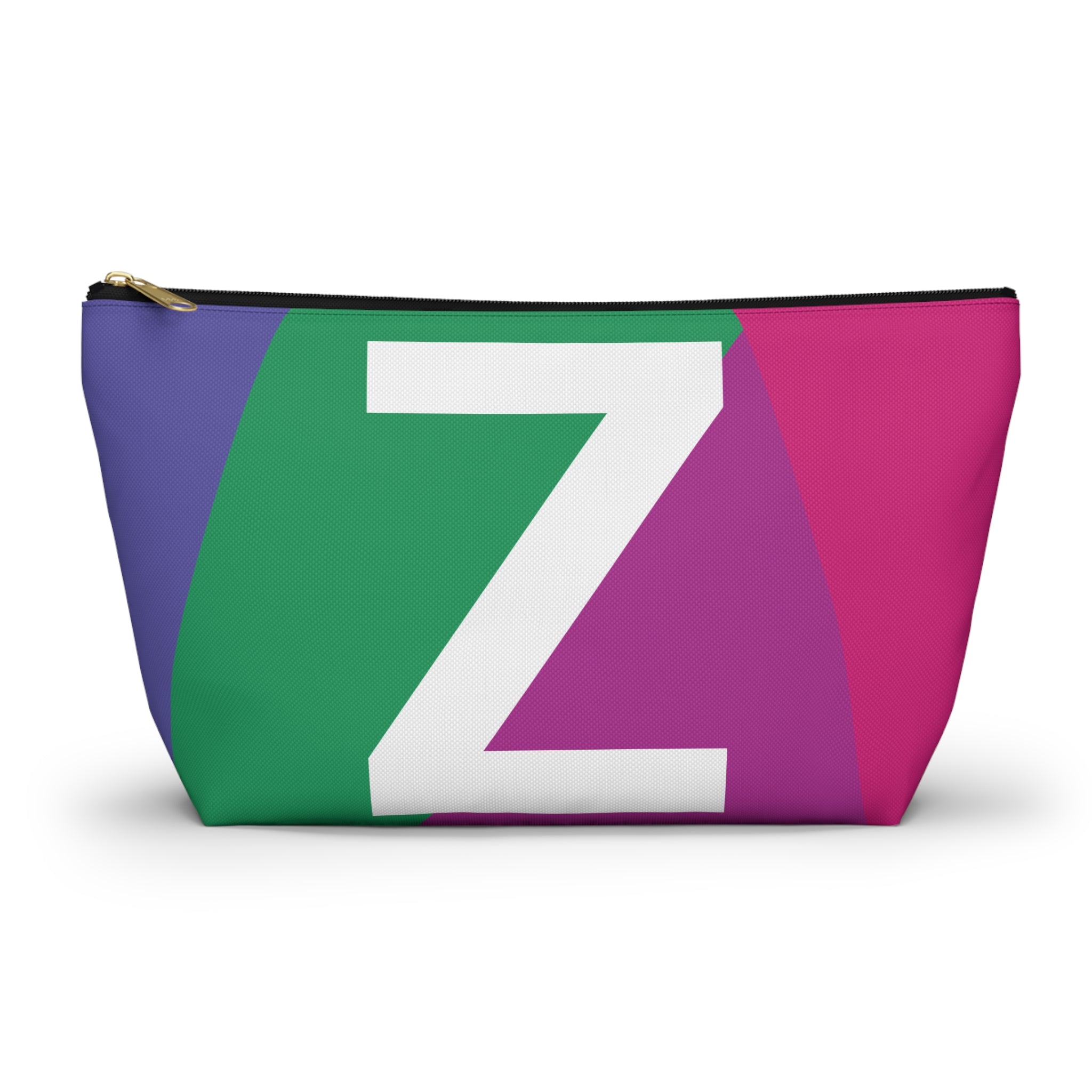 Initials Colorblock Accessory Pouch — Monogram Z T-Bottom Cosmetic Bag