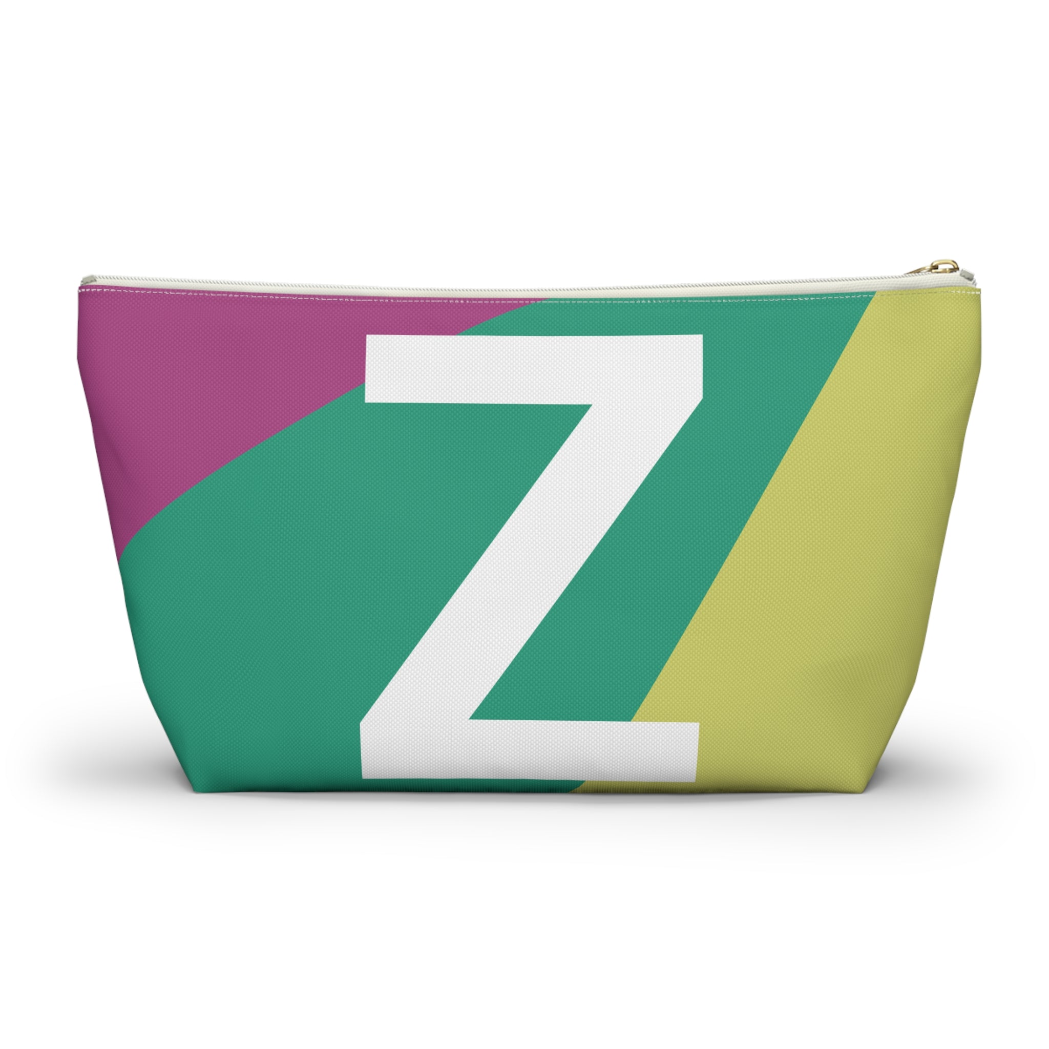 Initials Colorblock Accessory Pouch — Monogram Z T-Bottom Cosmetic Bag