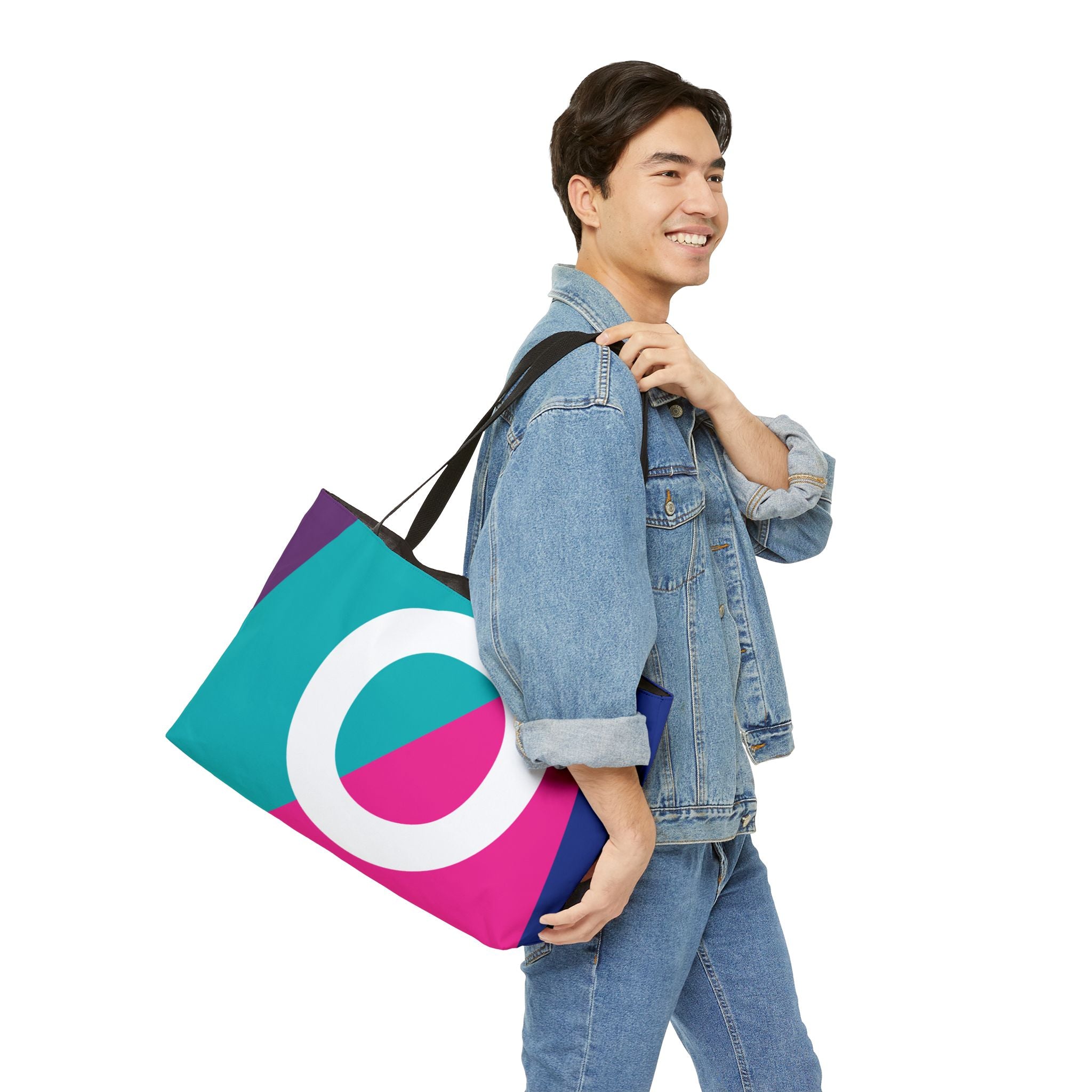 Personalized 'O' Colorblock Tote Bag — Monogram Weekender Tote