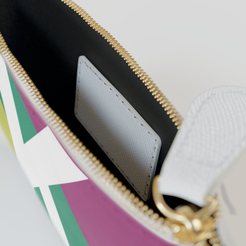 Initial K Mini Clutch — Colorblock Monogram Wristlet Wallet
