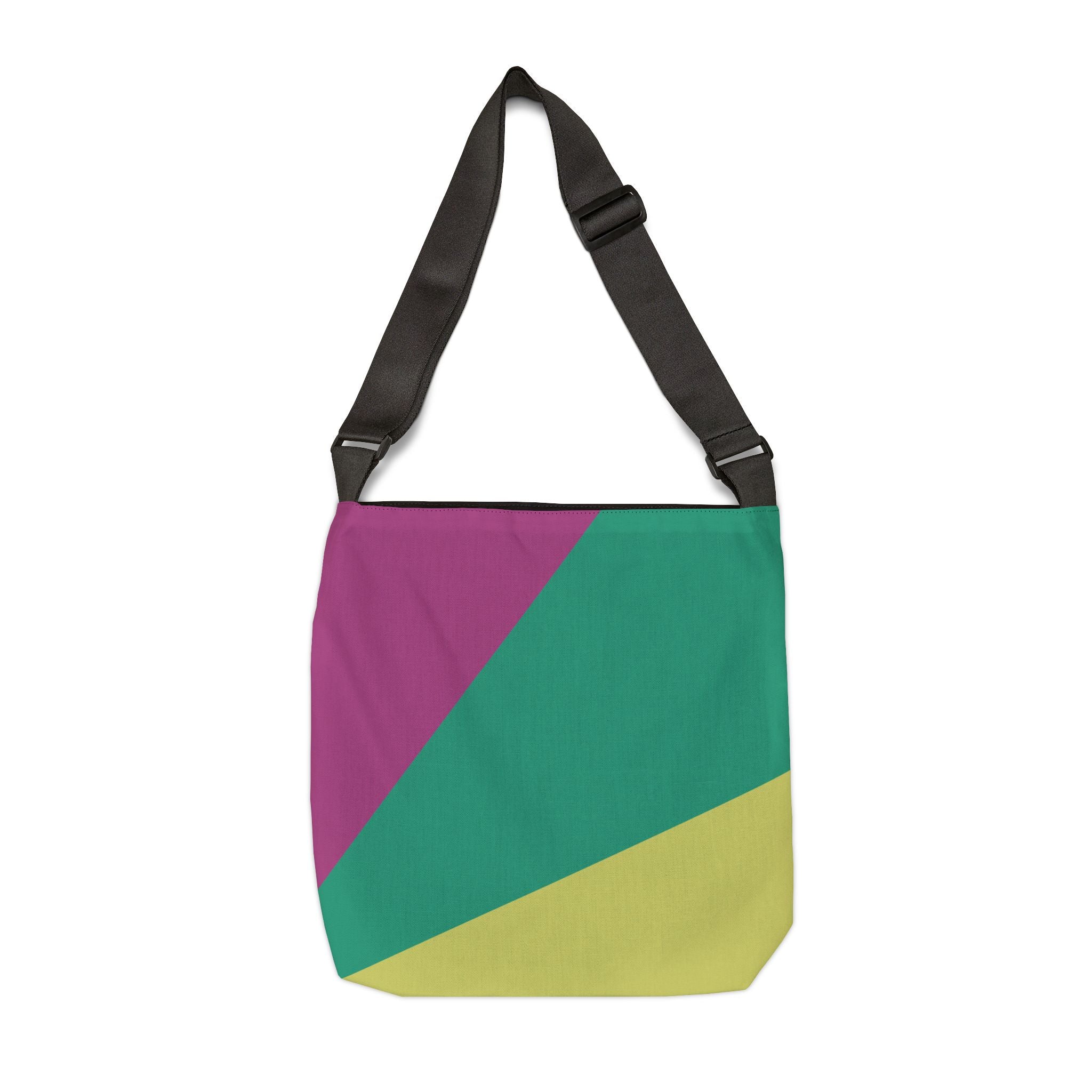 Colorblock Geometric Tote Bag — Adjustable Strap, Bright Abstract Pattern