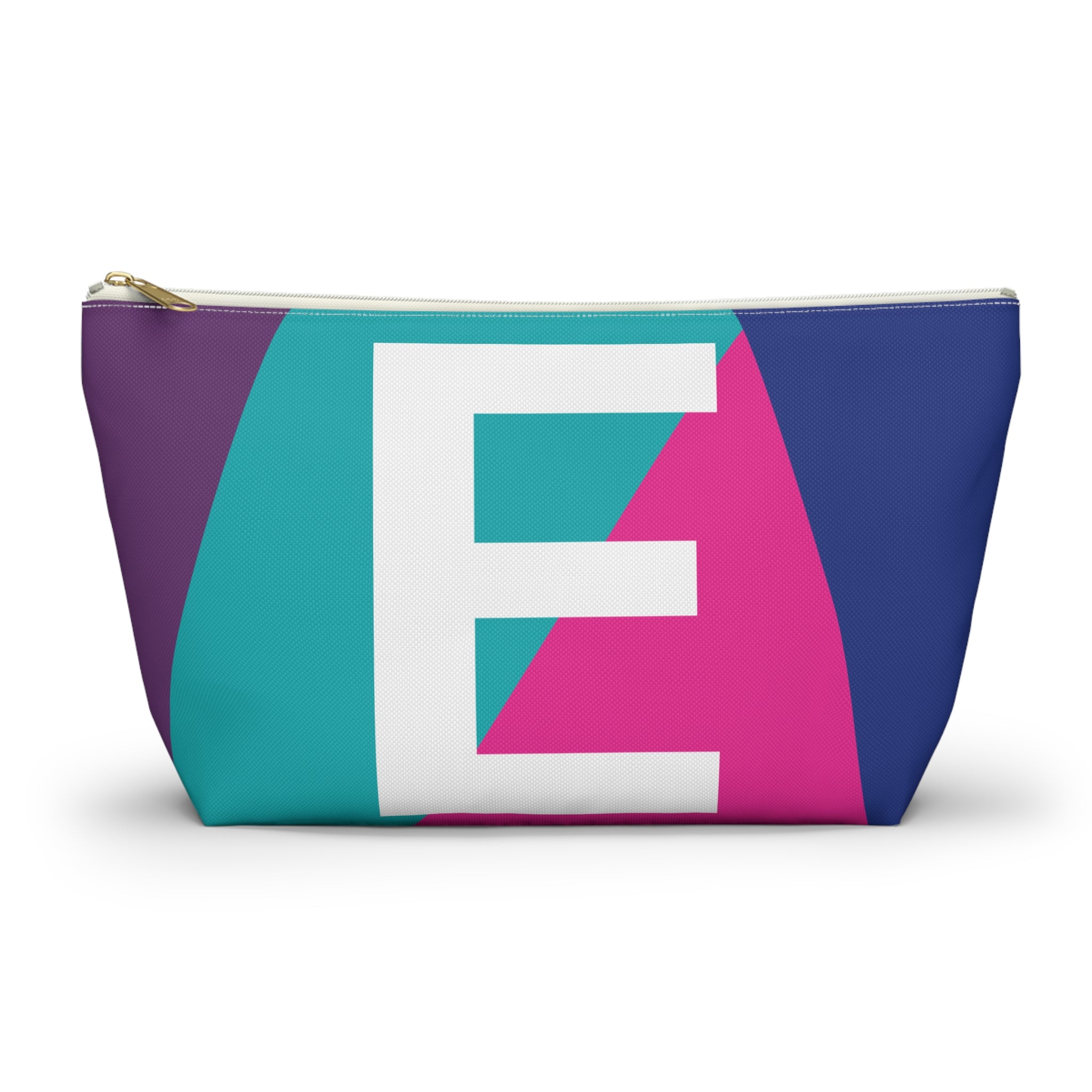Initials Colorblock Accessory Pouch — Monogram E T-Bottom Cosmetic Bag