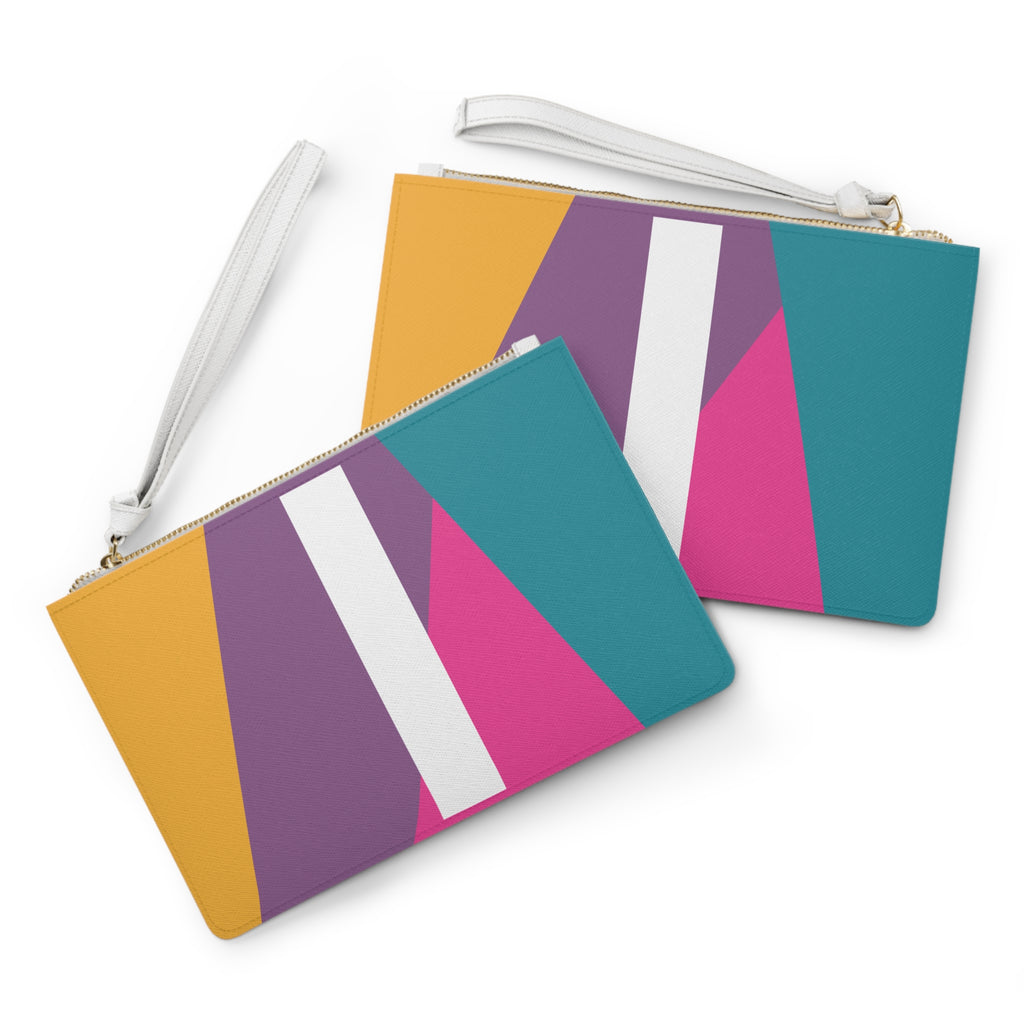 Monogram 'I' Colorblock Clutch Bag — Bold Geometric Wristlet for Everyday & Gifts