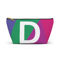 Initials Colorblock Accessory Pouch — Monogram D T-Bottom Cosmetic Bag