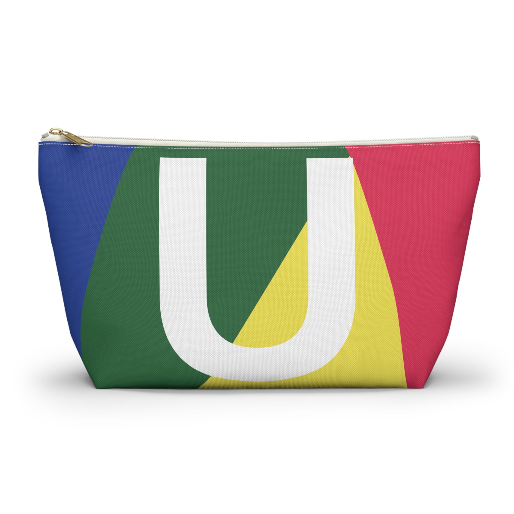 Initials Colorblock Accessory Pouch — Monogram U T-Bottom Cosmetic Bag