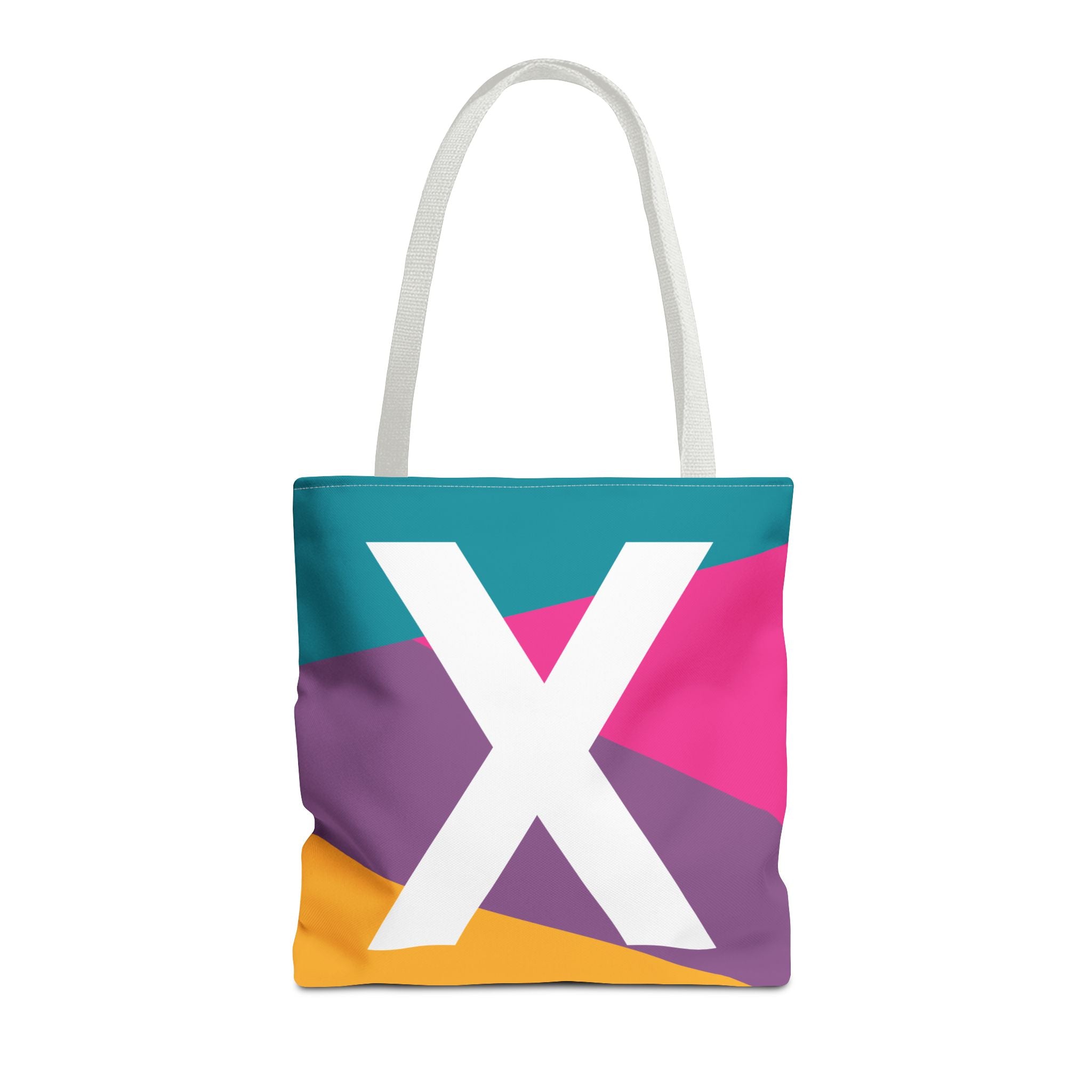 Monogram 'X' Colorblock Tote Bag — Personalized Initial X Shoulder Tote